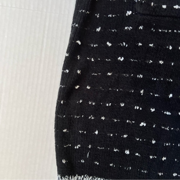 Neiman Marcus Sz M Women's Black White Open Front Cardigan Sweater Long Pocket - Picture 5 of 15